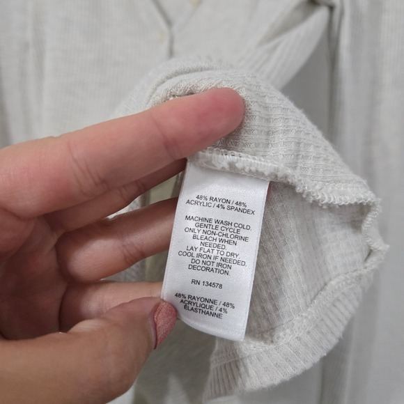 Vineyard Vines M Waffle Knit Long Sleeve Top Blue Fair‎ Isle Henley Casual Comfy - Picture 5 of 5